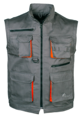 CosyWolf Paper Çok Cepli Yelek – Gri & Turuncu