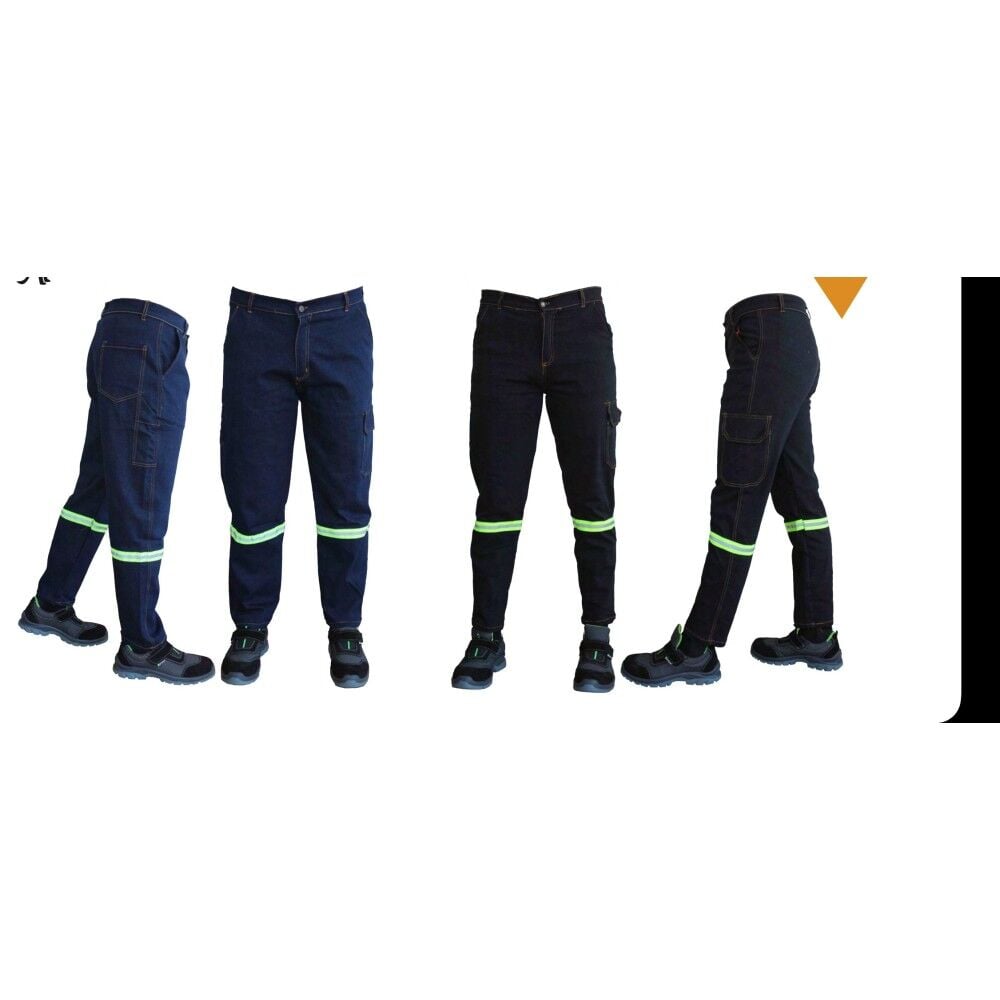 Likralı Kot Büyük Beden Pantolon - Reflektörlü İş Pantolonu
