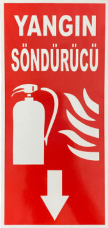 Yangın Söndürücü Levhası 12x25cm Dekota Uyarı Levhası