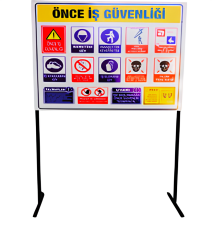 Ayaklı Uyarı Levhası 100x100 cm – 2 Ayaklı Sabit Sac Levha