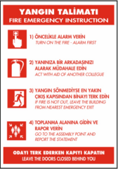 Yangın Talimatı Levhası