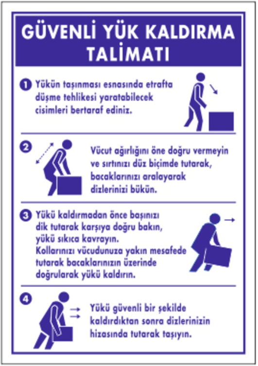 Güvenli Yük Kaldırma Talimatı Levhası