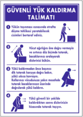 Güvenli Yük Kaldırma Talimatı Levhası