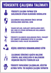 Yüksekte Çalışma Talimatı Levhası