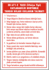 Hortumlu Yangın Dolabı Talimatı Levhası
