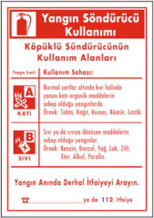 Karbondioksitli Yangın Söndürücü Talimatı Levhası