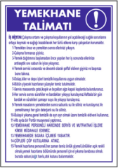 Yemekhane Talimatı Levhası
