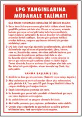 Lpg Yangınlarına Müdahale Talimatı Levhası