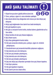 Akü Şarj Talimatı Levhası