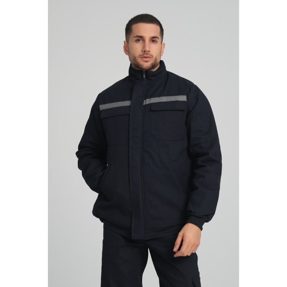 Kışlık Reflektörlü Gabardin İş Montu