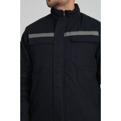 Kışlık Reflektörlü Gabardin İş Montu