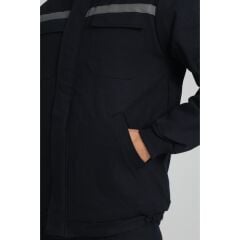 Kışlık Reflektörlü Gabardin İş Montu