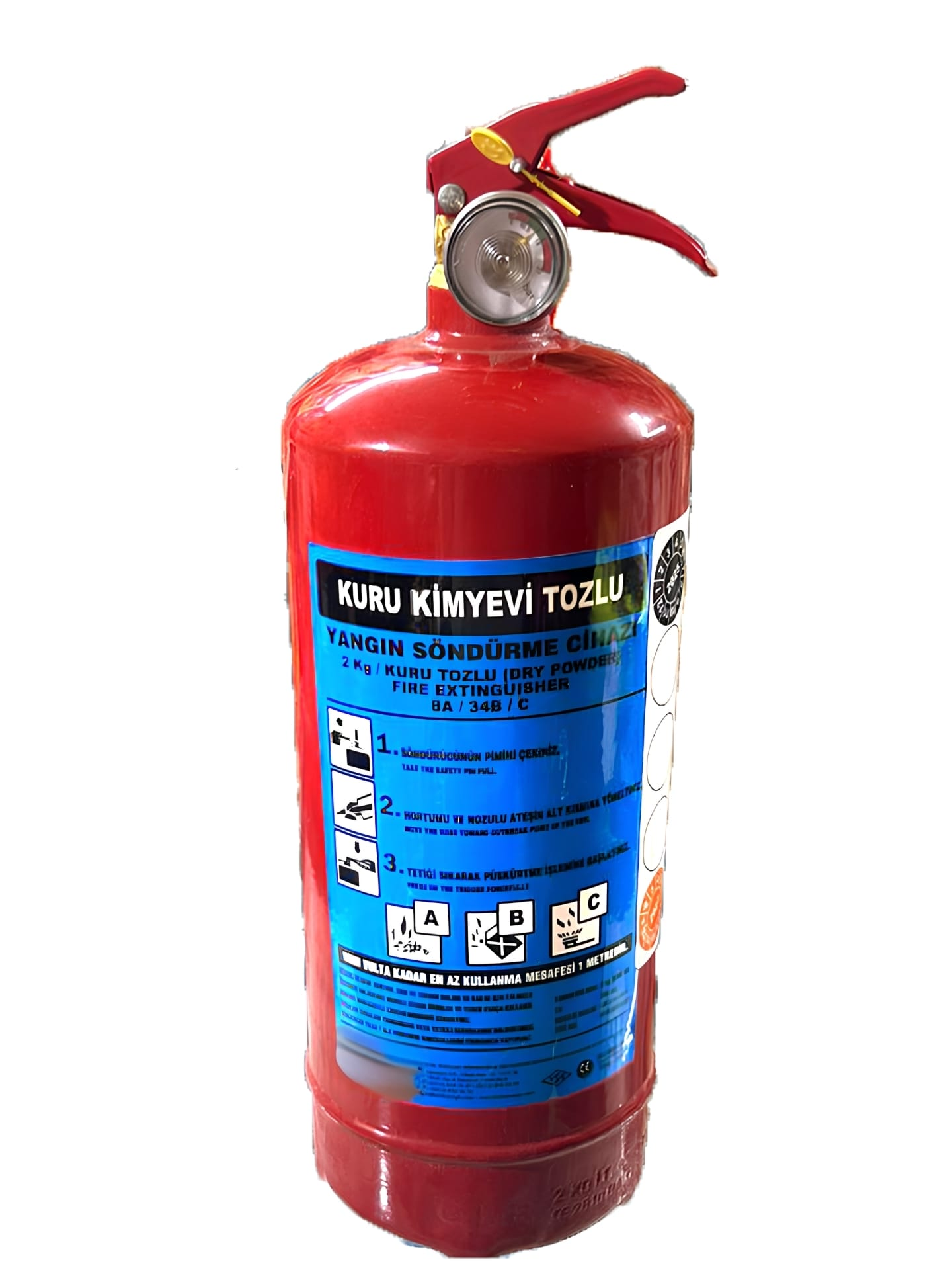 2 Kg Kuru Kimyevi Tozlu Yangın Söndürme Tüpü