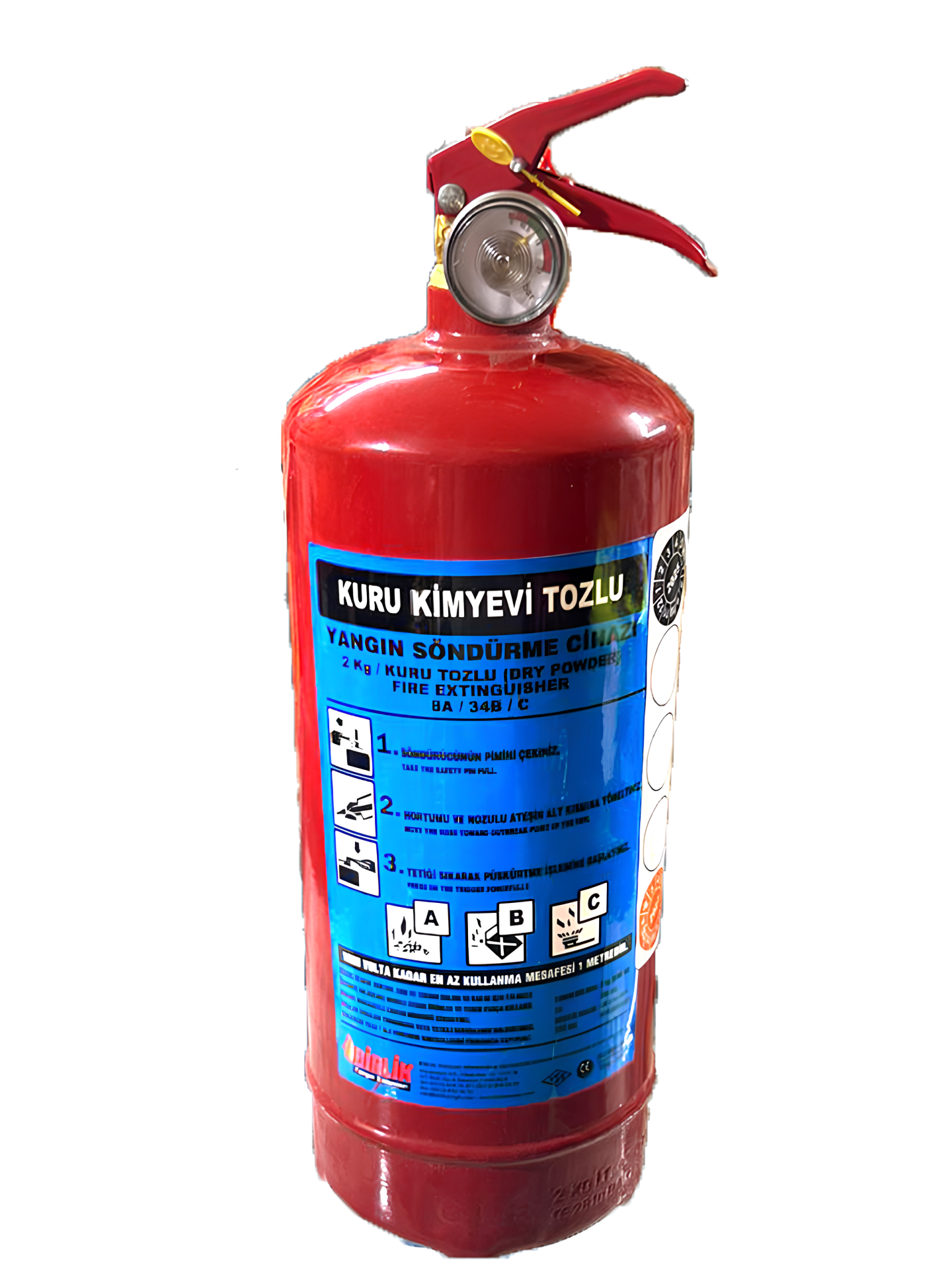 2 Kg Kuru Kimyevi Tozlu Yangın Söndürme Tüpü