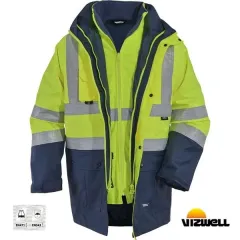Vizwell VWJK-44 Hi-Vis 5+1 Polyester Kapüşonlu Parka