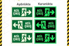 Acil Çıkış Fotolümenli Levha - Acil Durum Yönlendirme Tabelası Sol