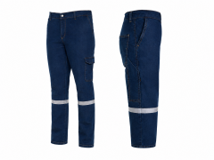 Likralı Kot Pantalon Büyük Beden Lacivert Gri Reflektör (4xl-8xl )